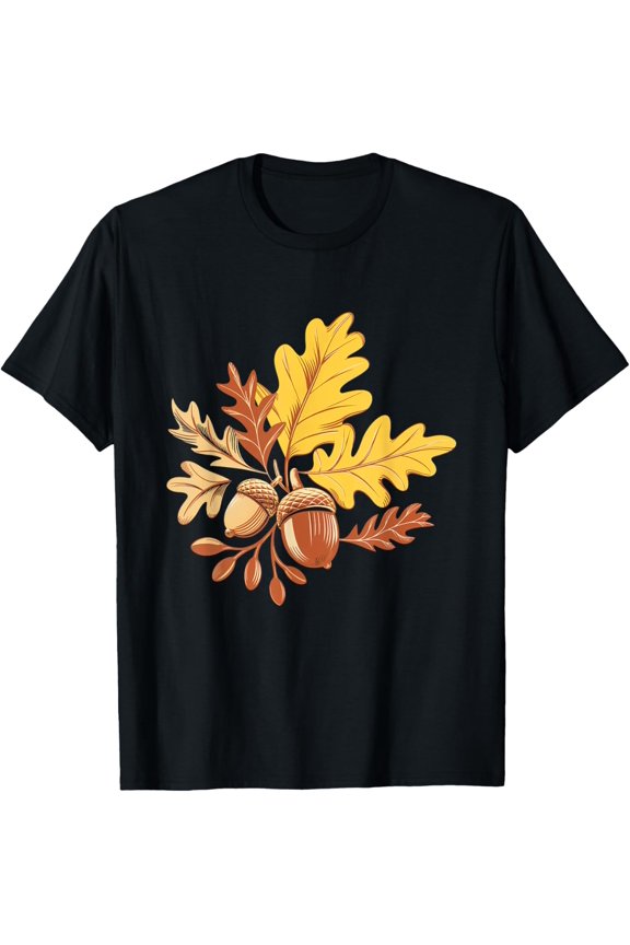 Autumn Oak Leaves Fall Nature Outdoor Decor T-Shirt