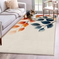 thumbnail image 1 of Autumn Orange Blue Leaf Area Rugs 4x6 ft Country Watercolor Plant Tree Leaf Linen Washable Rug Non Slip Indoor Carpet Absorbent Floor Mat for Living Room Bedroom Dining Room, 1 of 9