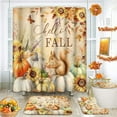 thumbnail image 1 of Autumn Orange Fallen Maple Leaves Bathroom Set with Shower Curtain sets and Rugs Accessory, Fall Wood Fall Shower Curtain for Bathroom Decor 4 Pcs, 1 of 8