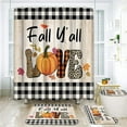 thumbnail image 1 of Autumn Orange Fallen Maple Leaves Bathroom Set with Shower Curtain sets and Rugs Accessory, Fall Wood Fall Shower Curtain for Bathroom Decor 4 Pcs, 1 of 6
