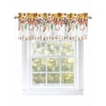thumbnail image 1 of Autumn Orange Valances for Windows Green Eucalyptus Leaves Sunflower Thanksgiving Kitchen Valance Curtain Rod Pocket Small Curtains for Cafe Bathroom Laundry Basement 42" x 18", 1 of 8