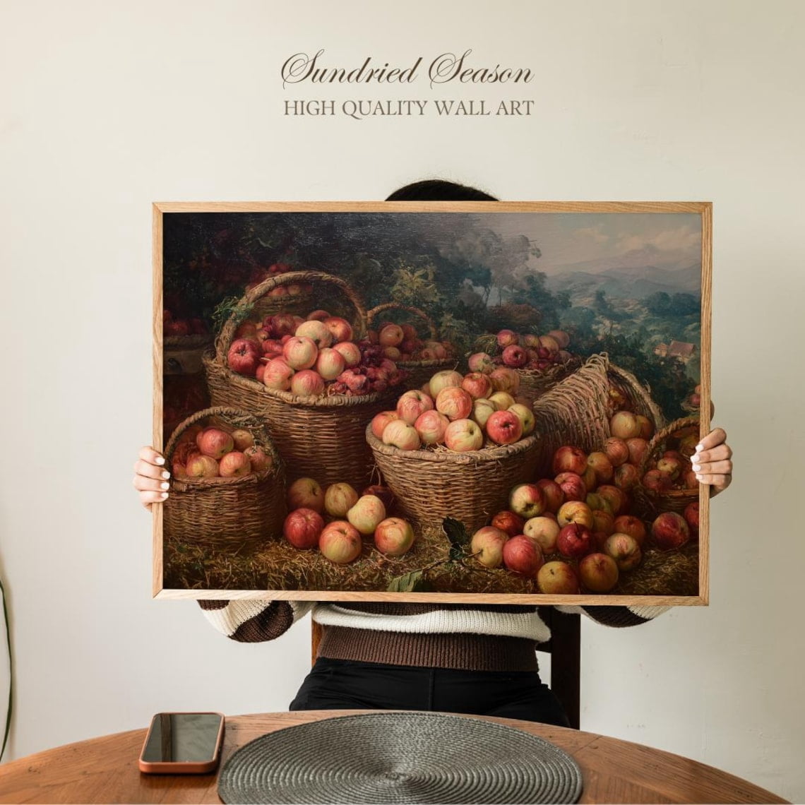 Autumn Orchard Apple Basket Fall Fruit Harvest Rustic Still Life ...