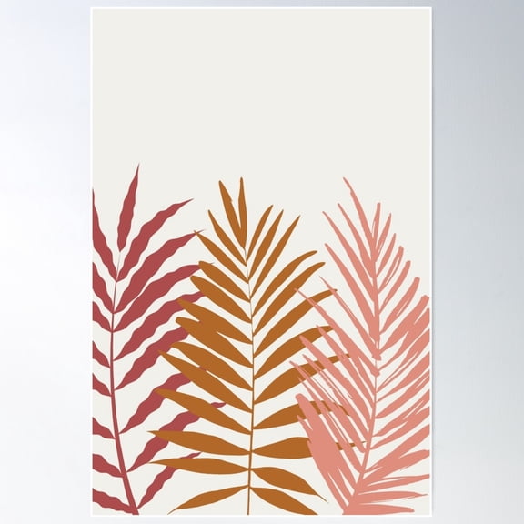 Autumn Palm Leafs Poster Wall Art, Modern Wall Decor For Living Room Bedroom, 8x12 UNFRAMED