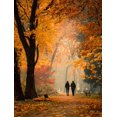 thumbnail image 1 of Autumn Park Walk Couple Canvas Print, Wall Decor for Living Room Bedroom Office Home Cozy Ambiance, 1 of 8