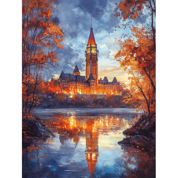 Autumn Parliament Hill Canvas Art PrintPerfect for Living RoomOfficeHallwayHotel Decoration