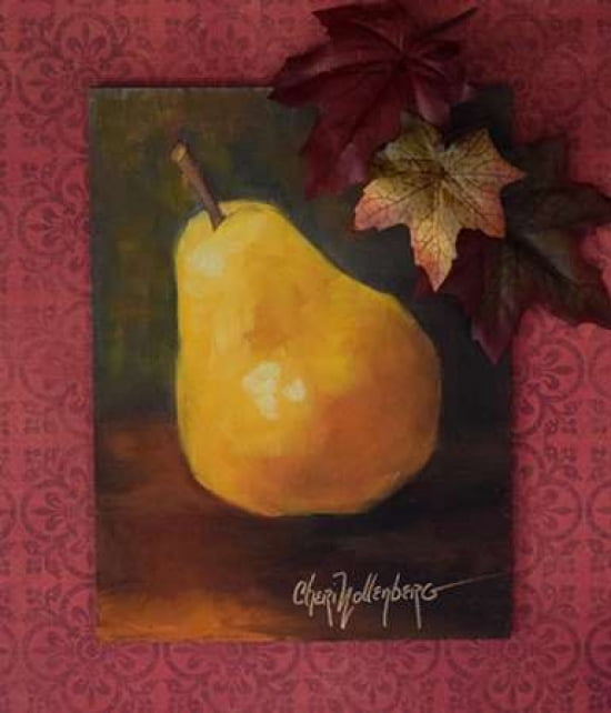 Autumn Pear Canvas Art - Cheri Wollenberg (24 x 24)