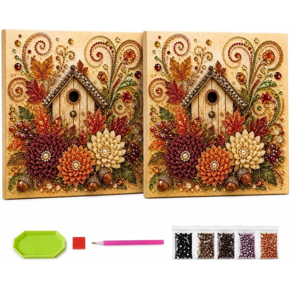Autumn Pearl Painting Kit, 7.8" 5D Pearl Diamond Art Kits for Adults (Pumpkin) | Beginner - Friendly Crafting, Relaxing Diy Craft To Create Sparkling Fall, Beautiful Seasonal Home Décor