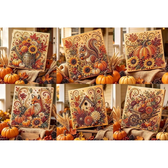 Autumn Pearl Painting Kit - DIY Autumn Harvest Pumpkin Pearl Diamond Art Kit