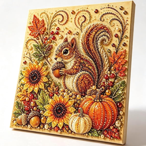 Autumn Pearl Painting Kit, DIY Diamond Pearl Art Craft for Adults, Fall Bead Painting Kit, Harvest Seasonal Home Decor, Thanksgiving Decorative Gift