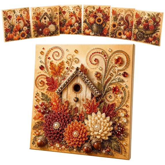 Autumn Pearl Painting Kit, DIY Pumpkin Diamond Art with Pearl Beads, 3D Diamond Painting Craft Kit for Adults, Fall Home Decor, Pearl Painting Kits for Seasonal Decoration Gift 1pc B