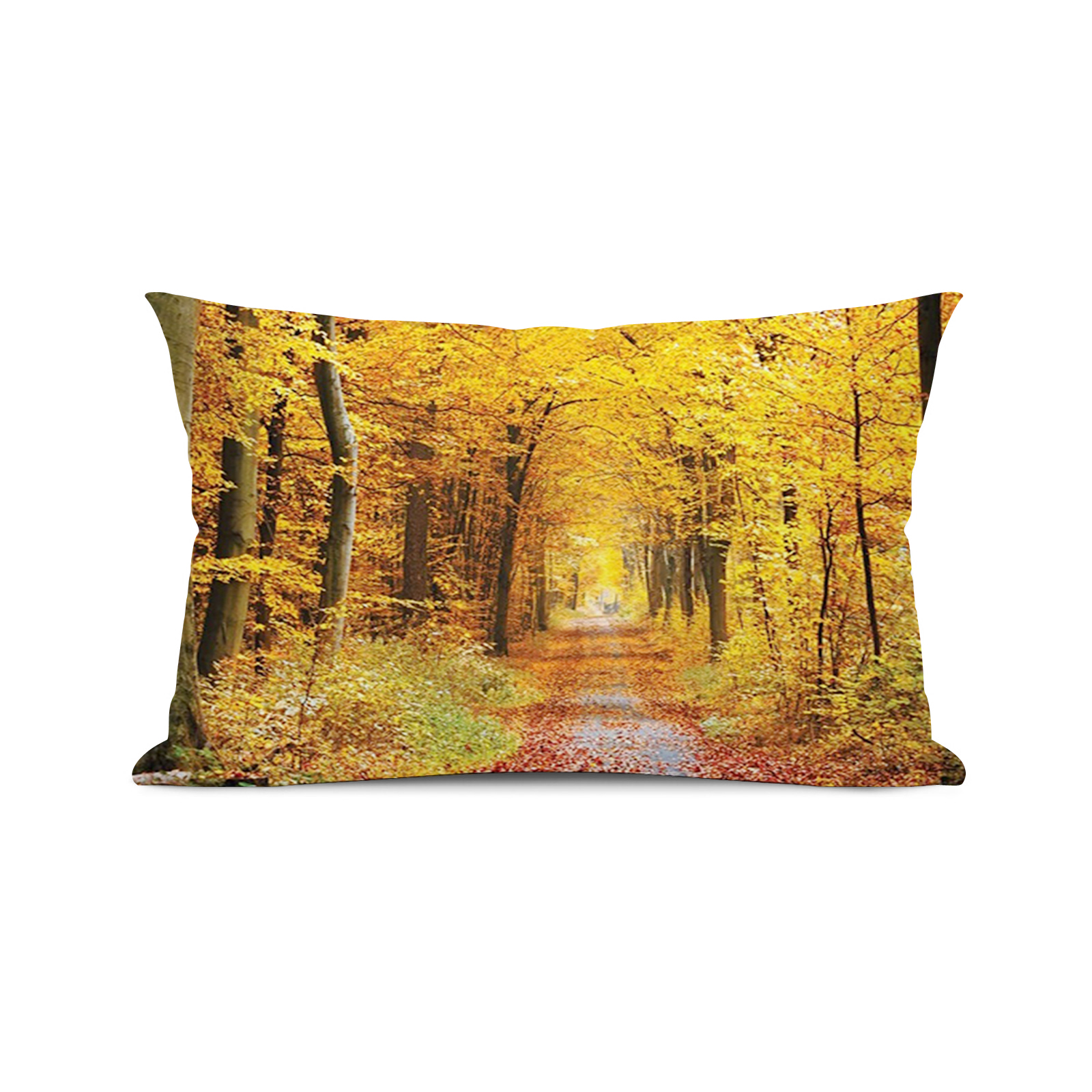 Autumn Pillow Covers,Seasonal Leaves in Autumn Colors Countryside