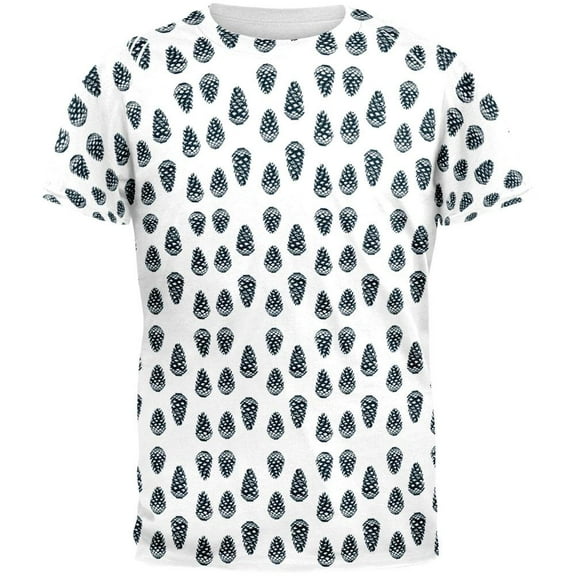 Autumn Pine Cone Pattern All Over Mens T Shirt Multi MD