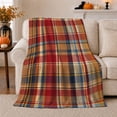 thumbnail image 1 of Autumn Plaid Harvest Living Room, Festive autumn celebration Scene, Warm Flannel Blanket for Living Room and Reading Nook with Detailed Artwork, Art Lovers autumn celebration Gift, Festive Home Decor, 1 of 9
