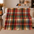 thumbnail image 1 of Autumn Plaid Living Room, Festive autumn celebration Scene, Warm Flannel Blanket for Living Room and Family Room with Detailed Artwork, Art Lovers autumn celebration Gift, Festive Home Decor, 1 of 9