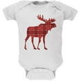 thumbnail image 1 of Autumn Plaid Moose Soft Baby One Piece White 3 Month, 1 of 1