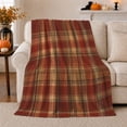 thumbnail image 1 of Autumn Plaid Pumpkin Living Room Decorative Accent autumn celebration, Warm Flannel Blanket for Ranch House and Living Room, Festive autumn celebration Scene, Art Lovers autumn celebration Gift, 1 of 9