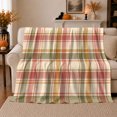 thumbnail image 1 of Autumn Plaid Sofa Farmhouse Living Room, Festive autumn celebration Scene, Warm Flannel Blanket for Ranch House and Living Room, Art Lovers autumn celebration Gift, Festive Home Decor, 1 of 9