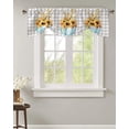 thumbnail image 1 of Autumn Plaid Watercolor Pumpkin Kitchen Valance Curtain Window Valance for Living Room Bedroom Tie Up Valance Curtain, 1 of 6