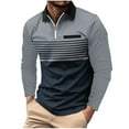 thumbnail image 1 of Autumn Plus Size Tops for Mens Solid Color Sport Shirt With Button Lapel Long Sleeve Lapel Top/Shirt Gifts for Mens on Clearance!, 1 of 5