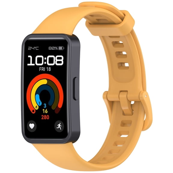 Autumn Poplar Silicone Strap for Huawei Band 9/8 NFC Metal Buckle Design Unique Color Pattern Soft Touch Durable Elasticity Sweat Absorbent Fits Most Wrist Sizes - Autumn Poplar
