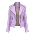 thumbnail image 1 of Autumn Pu Faux Leather Jacket For Women New In Fashion Moto Biker Short Coats Female Luxury Casual Zipper Outerwears-Cherry Powder-XL, 1 of 7