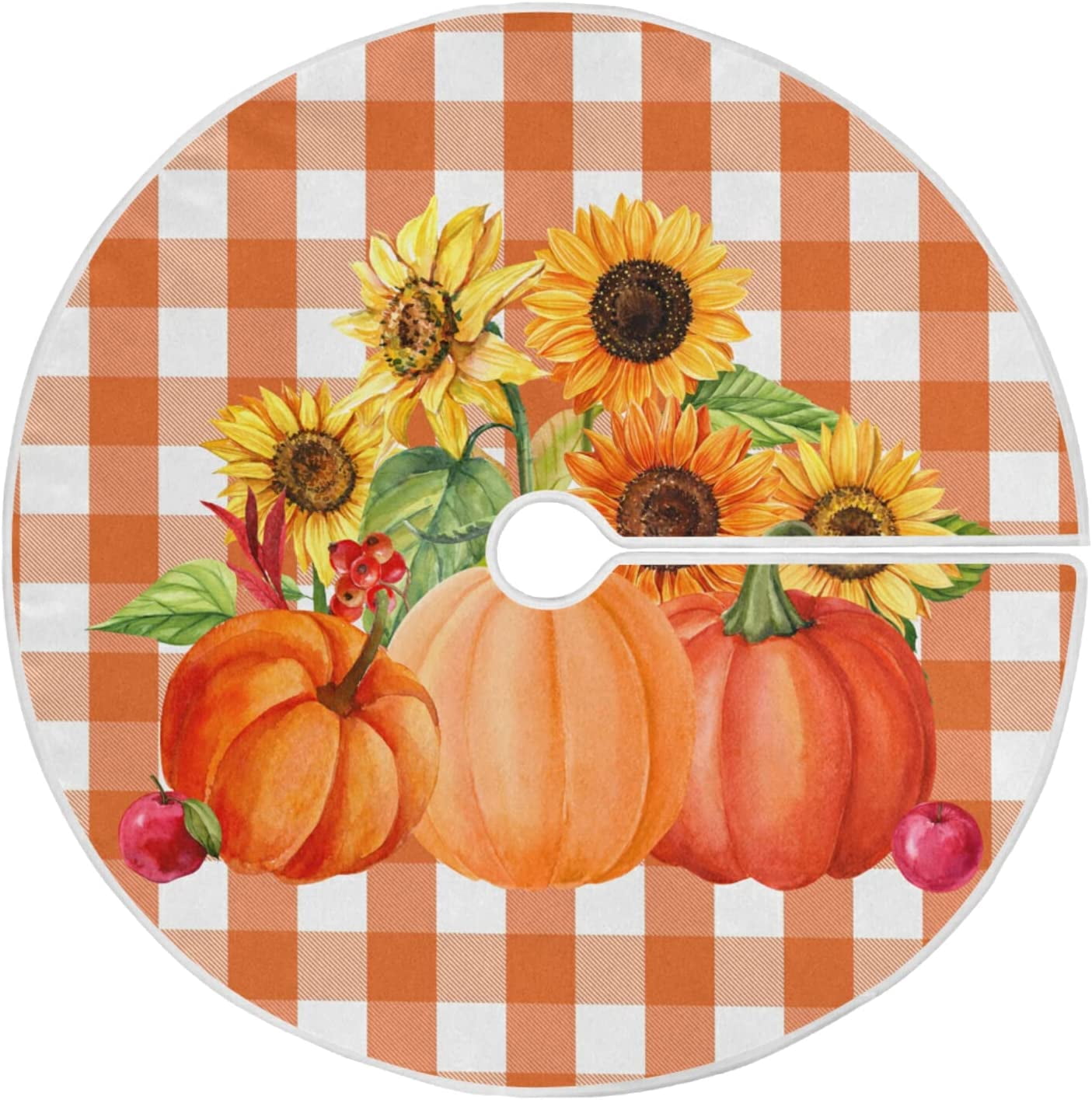 Winter Christmas Christmas Tree Skirt 36 inch Gold Grey Snowflake