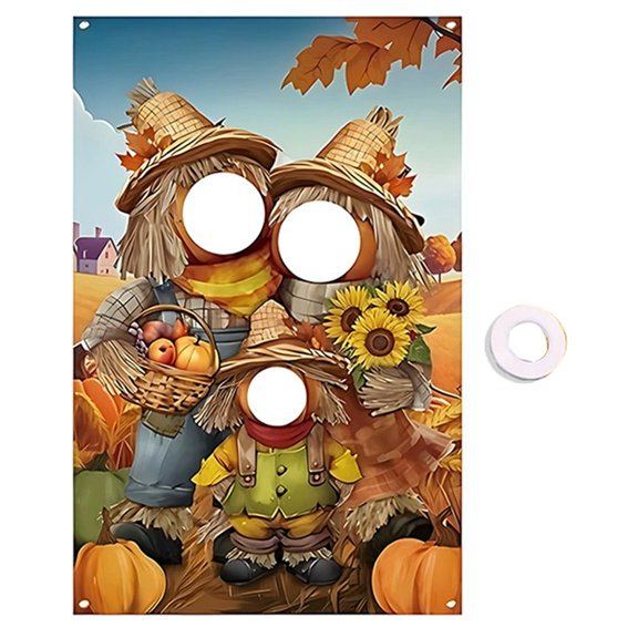 Autumn Pumpkin Backdrop for Photography, 6x4 Ft Harvest Thanksgiving Background with Rope