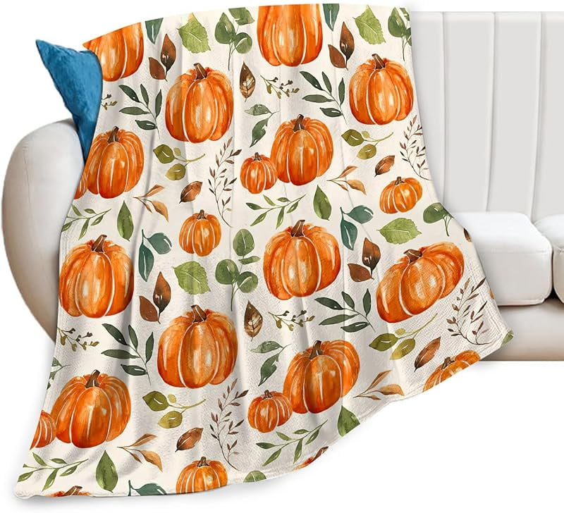 Autumn Pumpkin Blanket Case Throw Blanket Case Pumpkin Decor