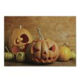 thumbnail image 1 of Autumn Pumpkin Cutting Board, Halloween Jack O' Lantern Carved Fruits Photo, Decorative Tempered Glass Cutting and Serving Board, in 3 Sizes, by Ambesonne, 1 of 2