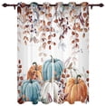 thumbnail image 1 of Autumn Pumpkin Eucalyptus Leaves Curtains for Bedroom Living Room Window Curtain Treatments Blinds Kitchen Home Decor Drapes, 1 of 6
