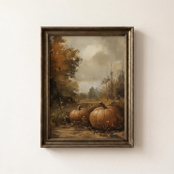 Printable Rustic Paper Rustic Fall Landscape Wall Art Print With Vintage Farmhouse And ...