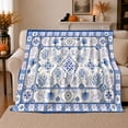 thumbnail image 1 of Autumn Pumpkin Living Room Diamond Azulejo Tile, Cozy Friendship Quote Scene, Warm Flannel Blanket for Living Room and Reading Nook, Art Lovers Thanksgiving Gift, Festive Home Decor, 1 of 9