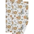 thumbnail image 1 of Autumn Pumpkin Pie 2 PCS Hand Towels for Bathroom, Fall Milk Kitchen Towel Ultra Soft and Absorbent Decorative Fingertip Face Bath Towels for Spa & Hotel, 28.3"x 14.4", 1 of 5