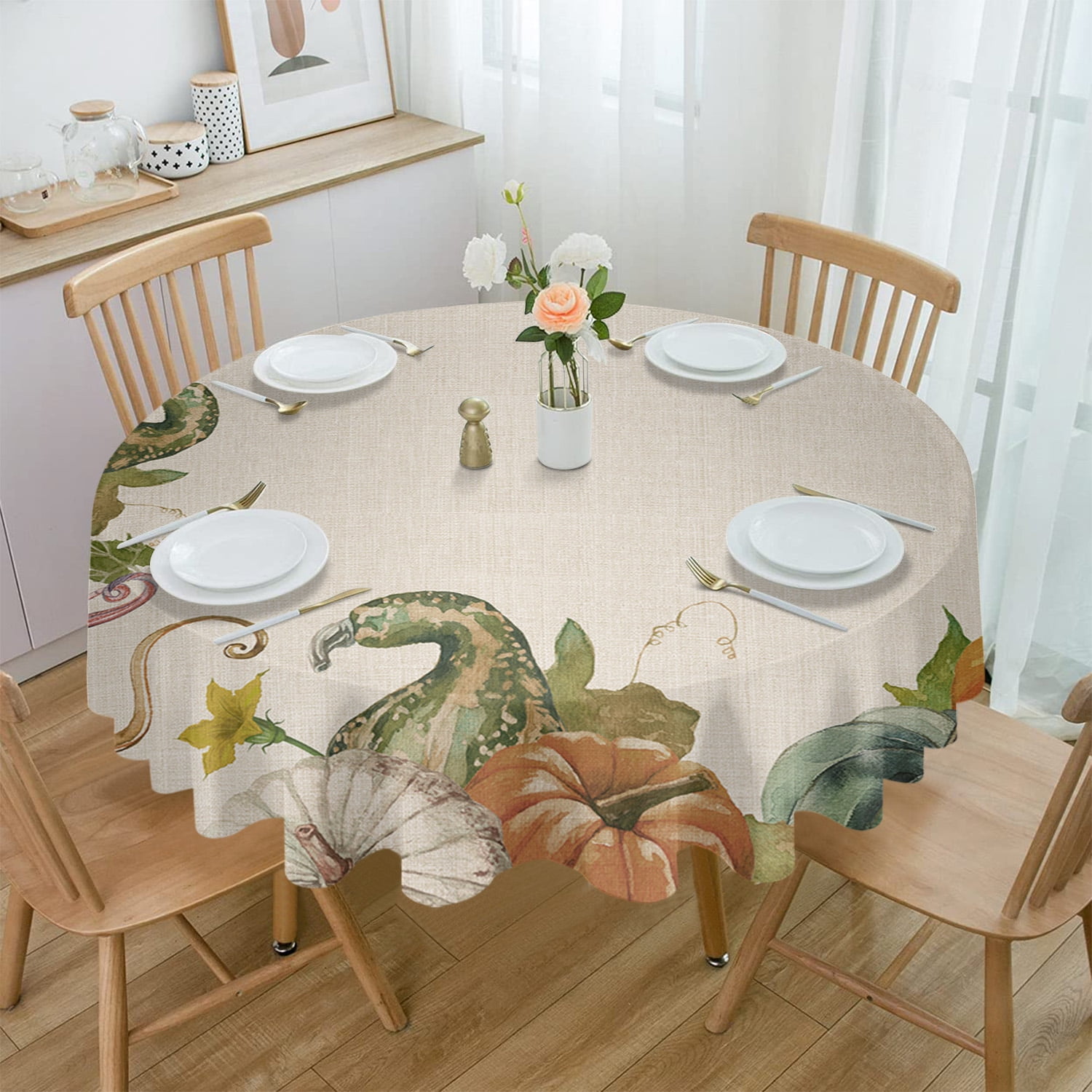 Autumn Pumpkin Rectangular Tablecloth Dustproof Picnic Cloth Home