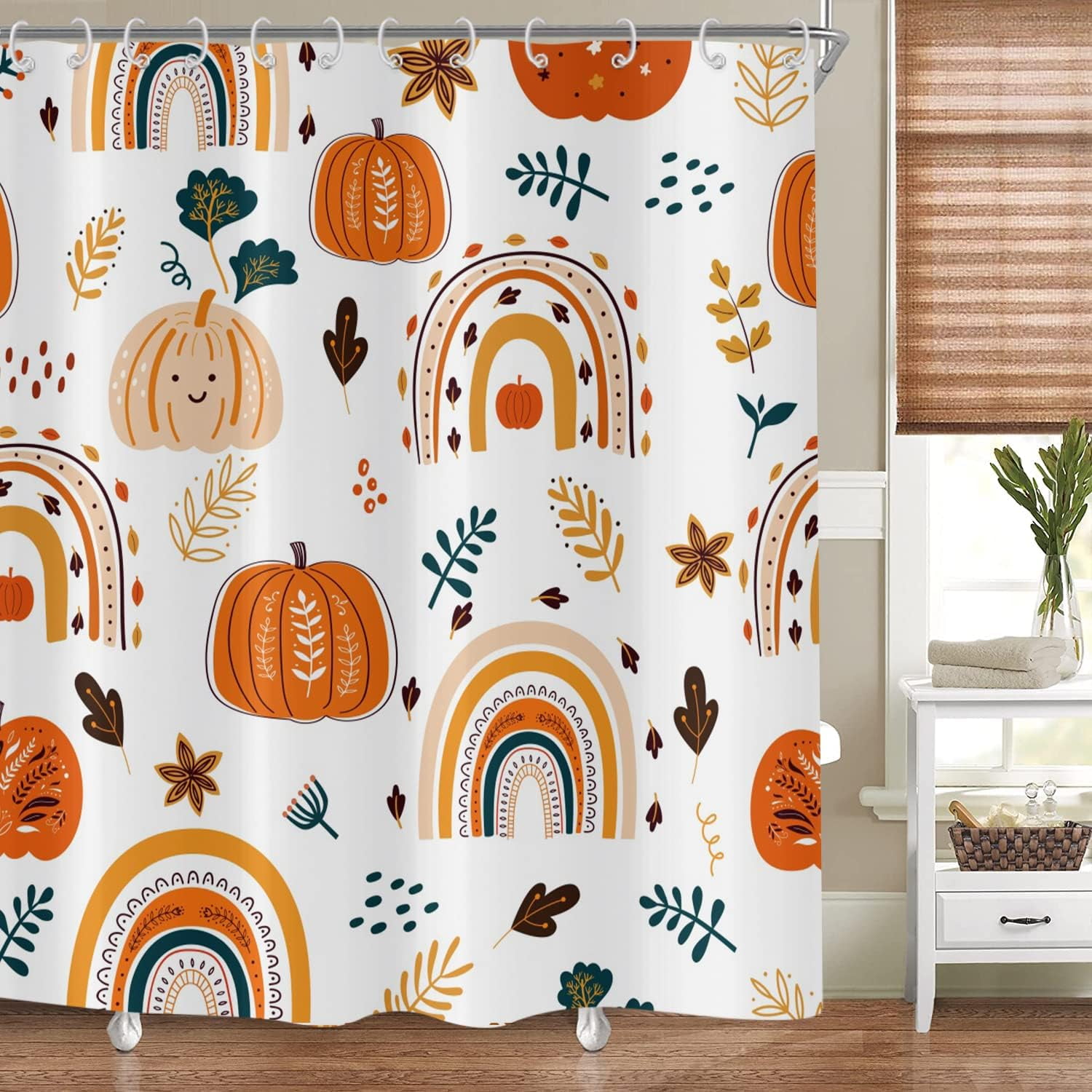 Cartoon Fishes Shower Curtain Cute Yellow Blue Dolphins - Fabric RV Stall Shower Curtains With Hooks 48x72 Inches