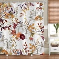 thumbnail image 1 of Autumn Pumpkin Shower Curtain, Fall Thanksgiving Harvest Watercolor Floral Pumpkin Boho Bathroom Curtain Home Bathtub Decor Waterproof Fabric Machine Washable with 12 Hooks,72"X72", 1 of 6