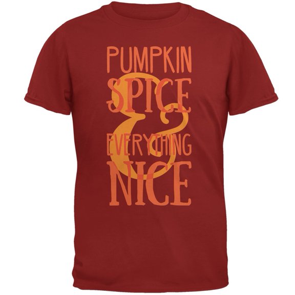 Autumn Pumpkin Spice & Everything Nice Cardinal Red Adult T-Shirt - Large