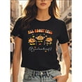thumbnail image 1 of Autumn Pumpkin Tee Fall Leaf Print T Shirt Soft Commuting Cotton Graphic Comfort Tees Tops Black S-5XL, 1 of 5