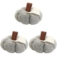 thumbnail image 1 of Autumn Pumpkins 3Pcs Rustic Farmhouse Crochet Knit Faux Pumpkins for Fall Harvest Thanksgiving Halloween Mantel Table Decor(Grey), 1 of 5