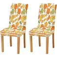 thumbnail image 1 of Autumn Pumpkins Leaves Dining Room Chair Covers Fall Maples Orange Leaf Chair Slipcovers Seat Protector Removable Washable Chair Cover For Home Kitchen Restaurant Hotel 4pcs, 1 of 6