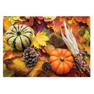 Large Fall Leaves and Pumpkins Disposable Paper Snack Bowls with