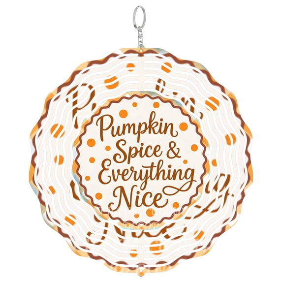 Autumn Pumpkins Patch 3D Wind Spinner, Thanksgiving Outdoor Decor, UV Printed Metal Outdoor Decor, Round