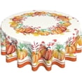 thumbnail image 1 of Autumn Pumpkins Tablecloth 60 Inch Round Thanksgiving Table Cloth Fall Maple Leaves Table Cover Waterproof Tablecloths for Holiday Dinner Room Picnic Indoor Outdoor Party Harvest Decoration, 1 of 6