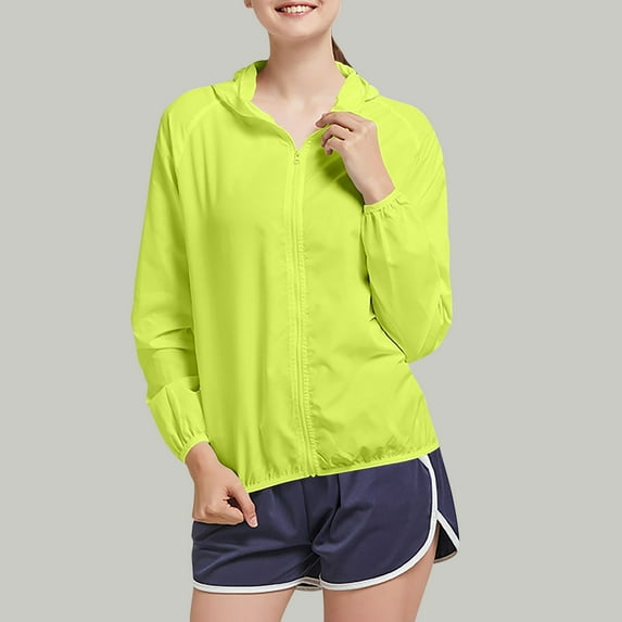 Autumn Rain Jackets for Women Casual Long Sleeves Full Zipped Womens Jackets with Hood Lightweight Breathable Outdoor Jackets Waterproof Windproof Activewear Casual Outfit