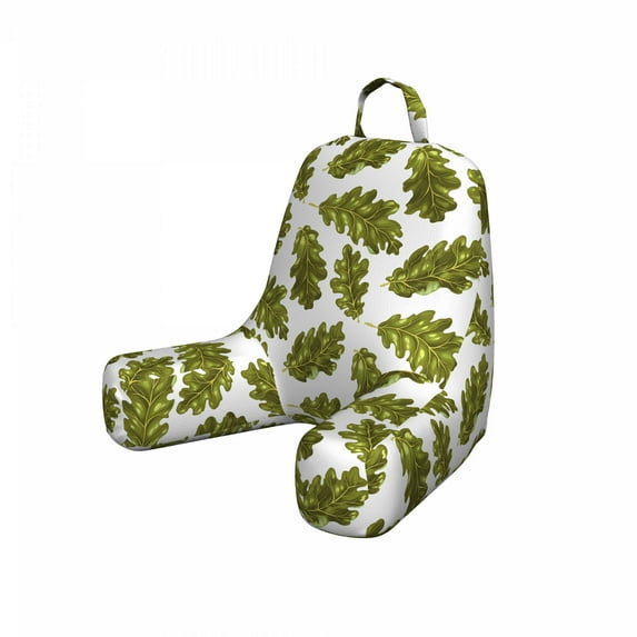 Autumn Reading Pillow Cover, Repetitive Oak Leaves Fall Season Simplistic Pattern Along Realistic Colors, Unstuffed Printed Bed Rest Case from Soft Fabric, Small, Fawn Green Brown, by Ambesonne