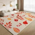 thumbnail image 1 of Autumn Red Leaves Rug 4x5 Area Rugs Minimalist Plant Leaves Rugs Ultra Soft Non Slip Washable Carpet for Living Room Bedroom Study Office Hallway, 1 of 7