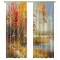 thumbnail image 1 of Autumn Red Maple Forest Tulle Curtains For Living Room Chiffon Sheer Voile Kitchen Bedroom Curtain Drapes, 1 of 5