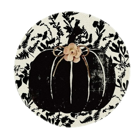 Autumn Round Placemat For Seasonal Decor 13.98 X 13.98 X 0.197 Inches Polyester Material Multicolor 1 Piece Fall Themed Placemat For Thanksgiving Table Settings And Home Decoration A