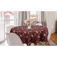 thumbnail image 1 of Autumn Round Tablecloth, Funny Forest Animals Fall Buddies Bear Rabbit Hedgehog Woodland Friends, Circle Table Cloth Cover for Dining Room Kitchen Decor, 60", Maroon and Multicolor, by Ambesonne, 1 of 1
