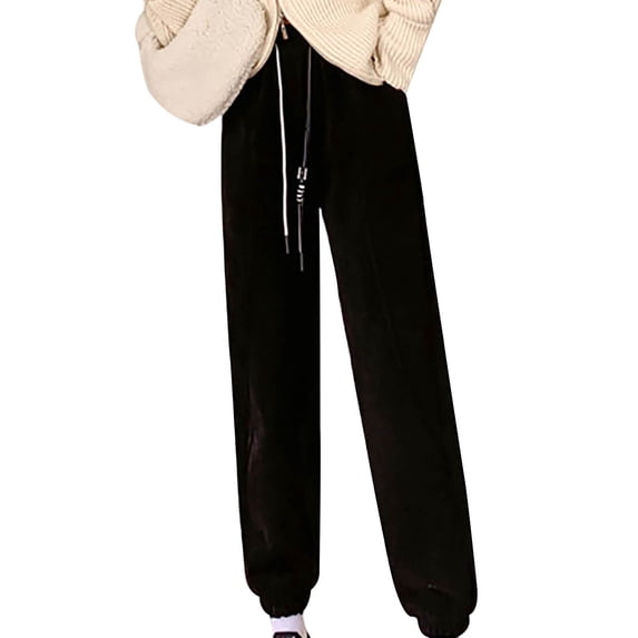 MaFYtyTPR Women Warm And Cold Cotton Pants Lightweight Plus Size High Waist Casual Versatile Women Pants Long Pants Black XXXXL